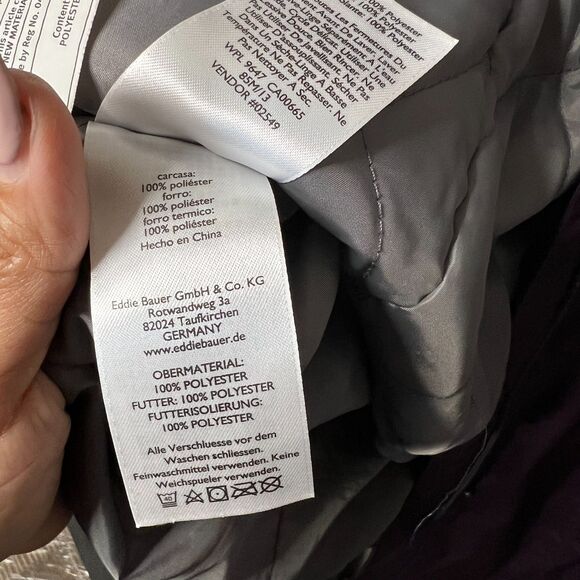Eddie Bauer WeatherEdge Waterproof Quilt-Lined Interior Women's Size PM Purple - Picture 15 of 16